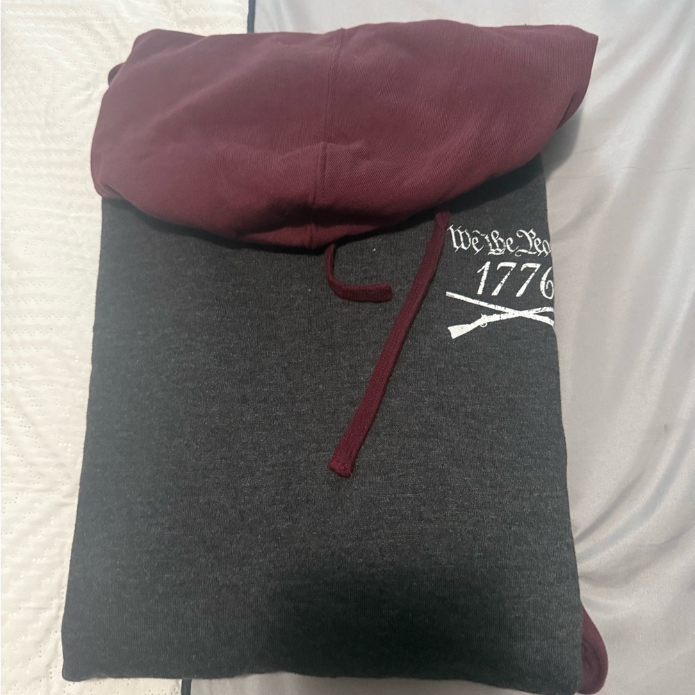 Burgundy and Gray Hoodie - Howitzer hoodie